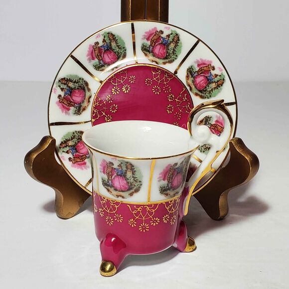 Courting Couple Demitasse (Small) Cup and Saucer - Picture 4 of 9